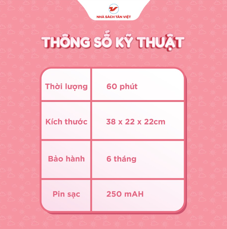 Thỏ bông kể chuyện - Loại to nằm ngang - Size 40cm - Món quà trí tuệ cho bé