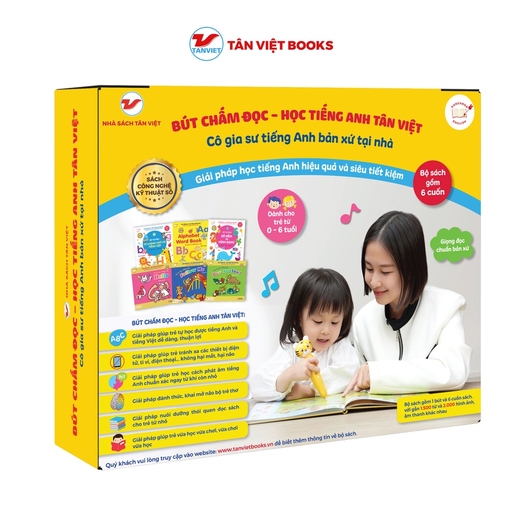 Bút Chấm Đọc - Học Tiếng Anh Tân Việt - [Phiên Bản 6 Cuốn Bìa Mềm]