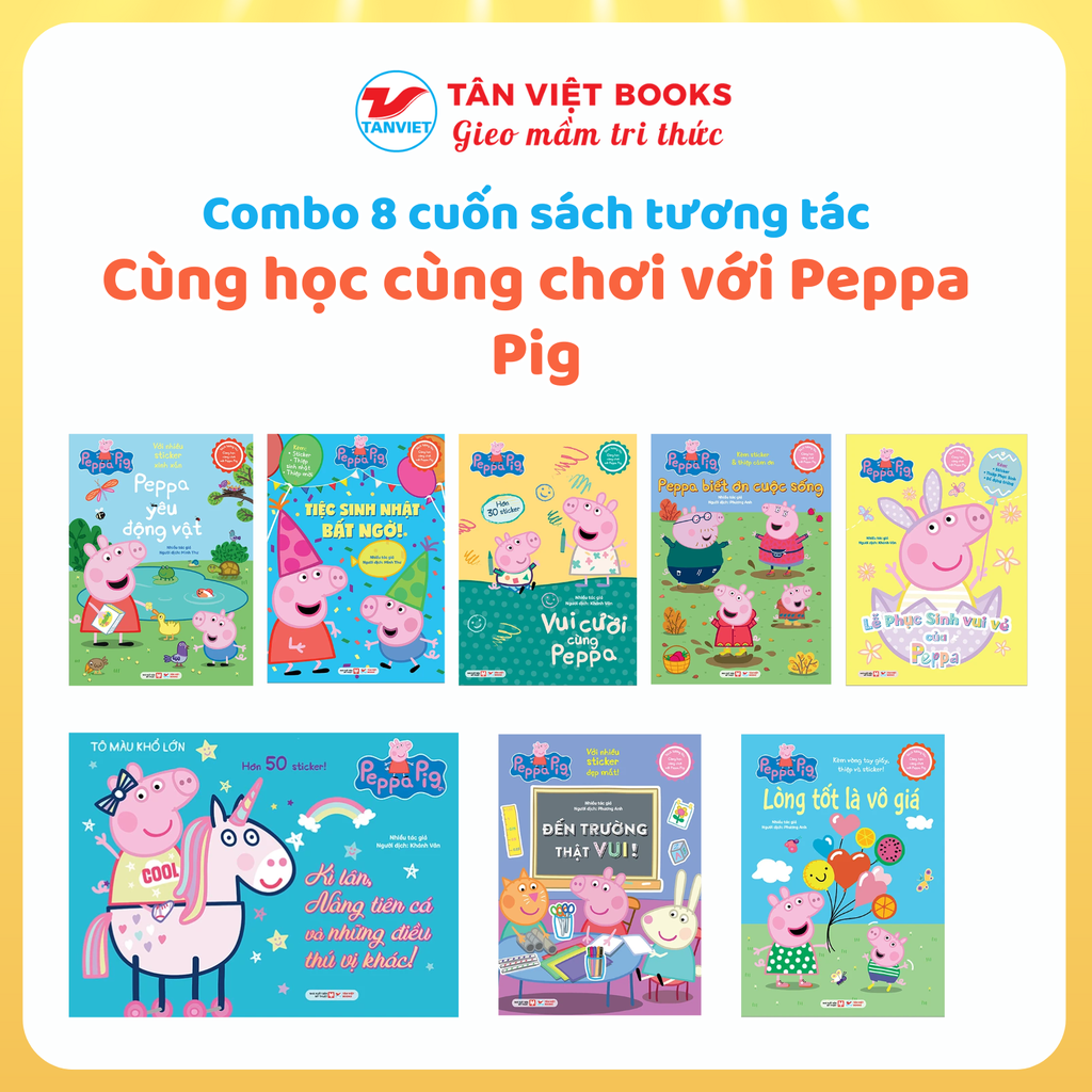 Combo 8 cuốn bộ sách tương tác: Cùng học cùng chơi với Peppa Pig (8 cuốn còn lại)