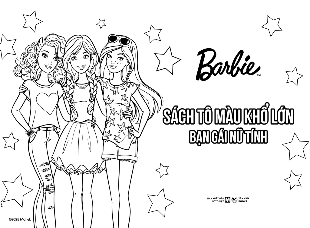 BarBie Sách Tô Màu Khổ Lớn - Bạn Gái Nữ Tính