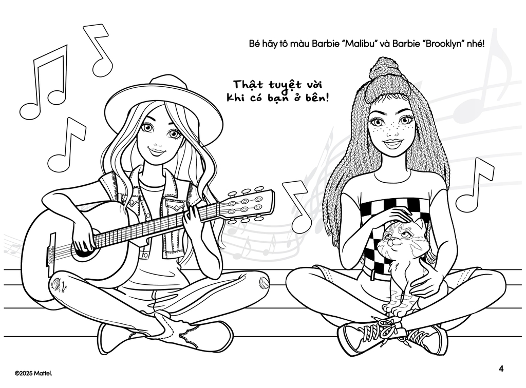 BarBie Sách Tô Màu Khổ Lớn - Bạn Gái Nữ Tính