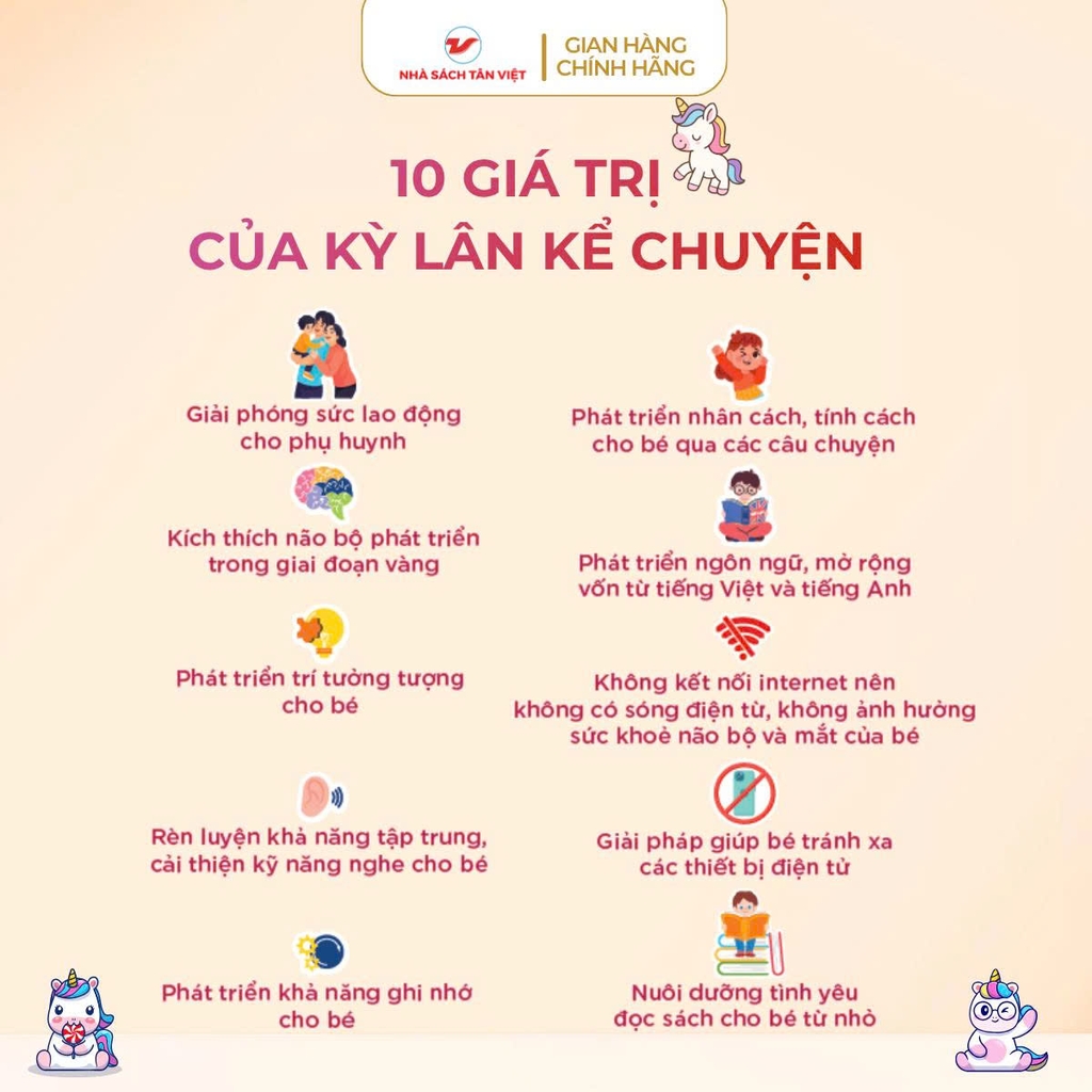 Kỳ Lân Màu Hồng Kể Chuyện Size 40cm
