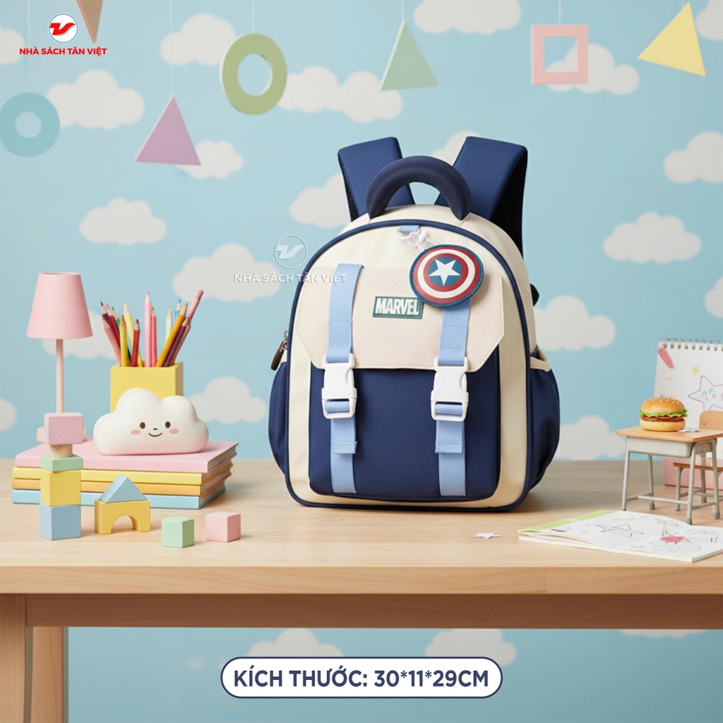 [BÁN CHẠY] Balo Mầm Non Disney - Captain America - Dành Cho Bé Trai - B20134-A1