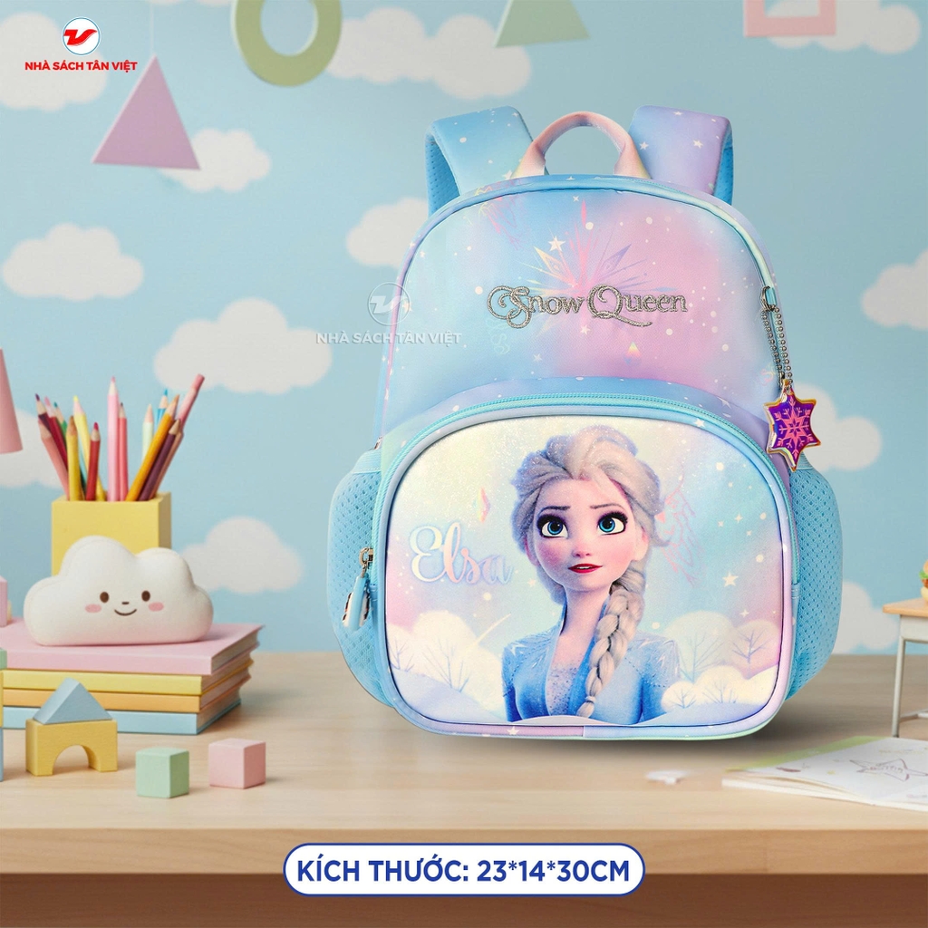 [BÁN CHẠY] Balo Mầm Non Disney - Công Chúa Elsa Dễ Thương - Màu Xanh Dương Tươi Mát - Dành Cho Bé Gái
