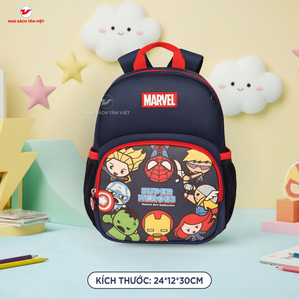[BÁN CHẠY] Balo Mầm Non Disney - Siêu Anh Hùng Marvel cho bé trai – Chống bám bẩn, chống thấm nước - BA5770A