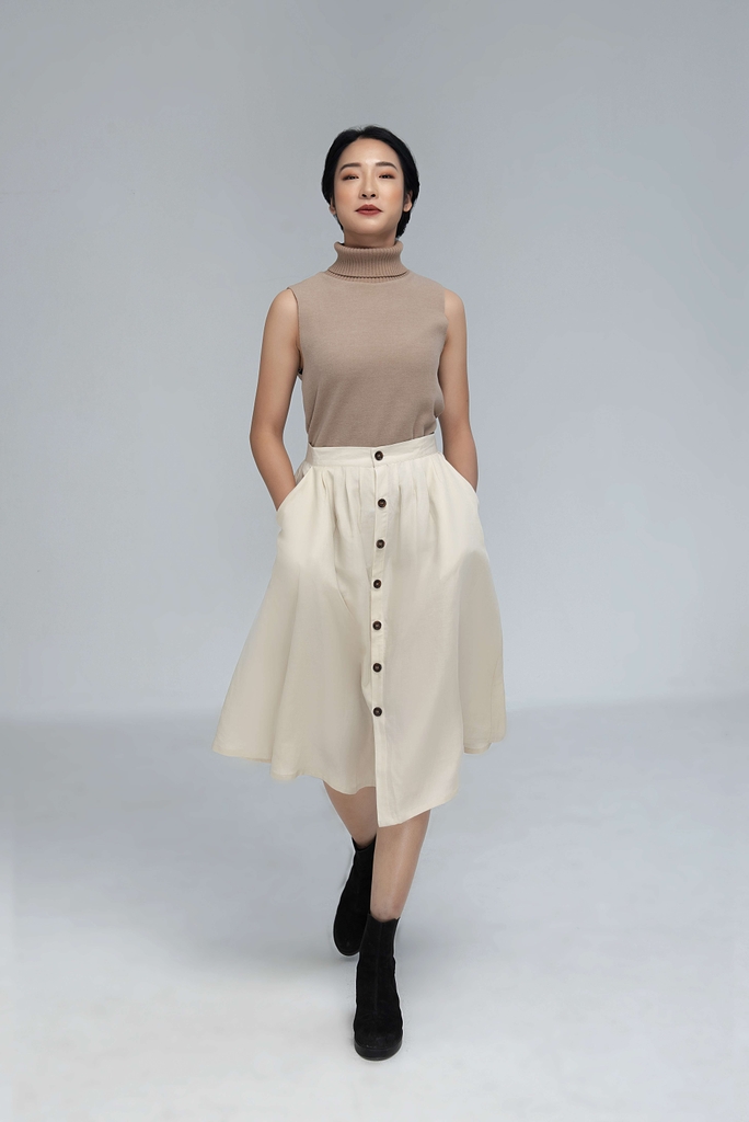CV2184 - Chân váy dài kèm đai túi vuông màu trắng - Thời trang công sở nữ -  Bazzi.vn