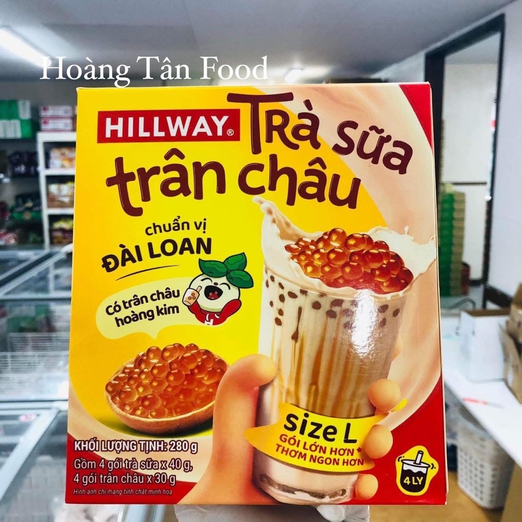 Trà Sữa Trân Châu Hoàng Kim Hillway - インスタントパールミルクティー 280g ( Hộp 4 gói)