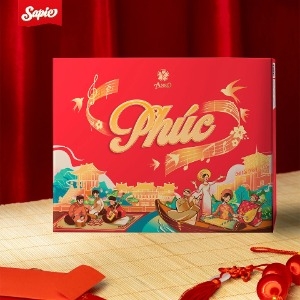 Bánh Sapie Anko chữ Phúc Hộp Giấy Đỏ size to