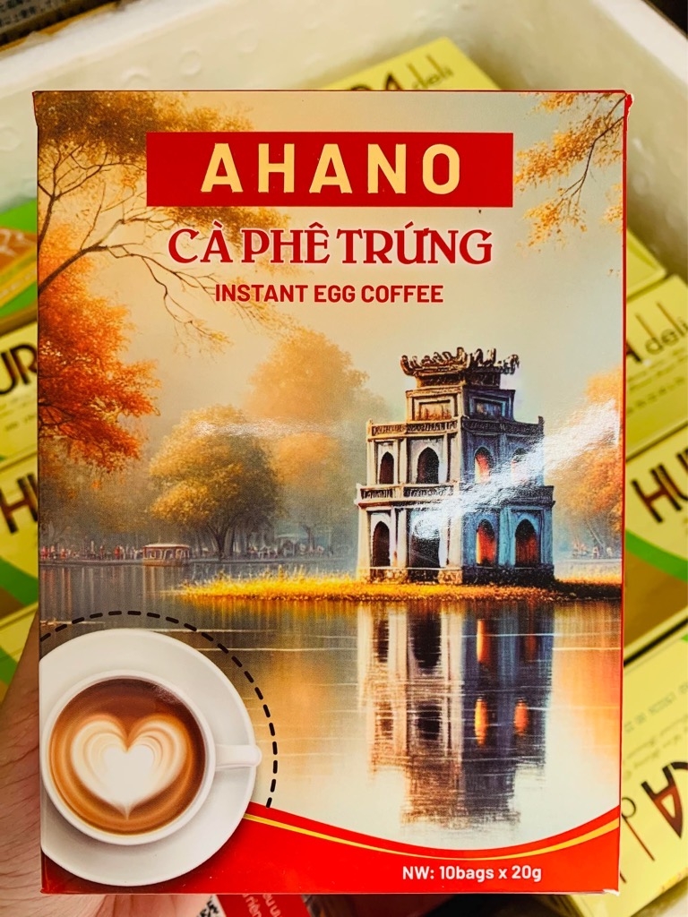 Cà Phê Trứng AHANO - たまご味インスタントコーヒー Hộp 10 gói x20g