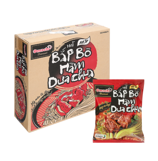 Mì Omachi Vị Bò Hầm Dưa Chua 125g オマチ サワークラウト風煮込みビーフ味麺