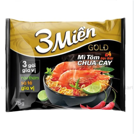 Mì 3 Miền Gold 75g