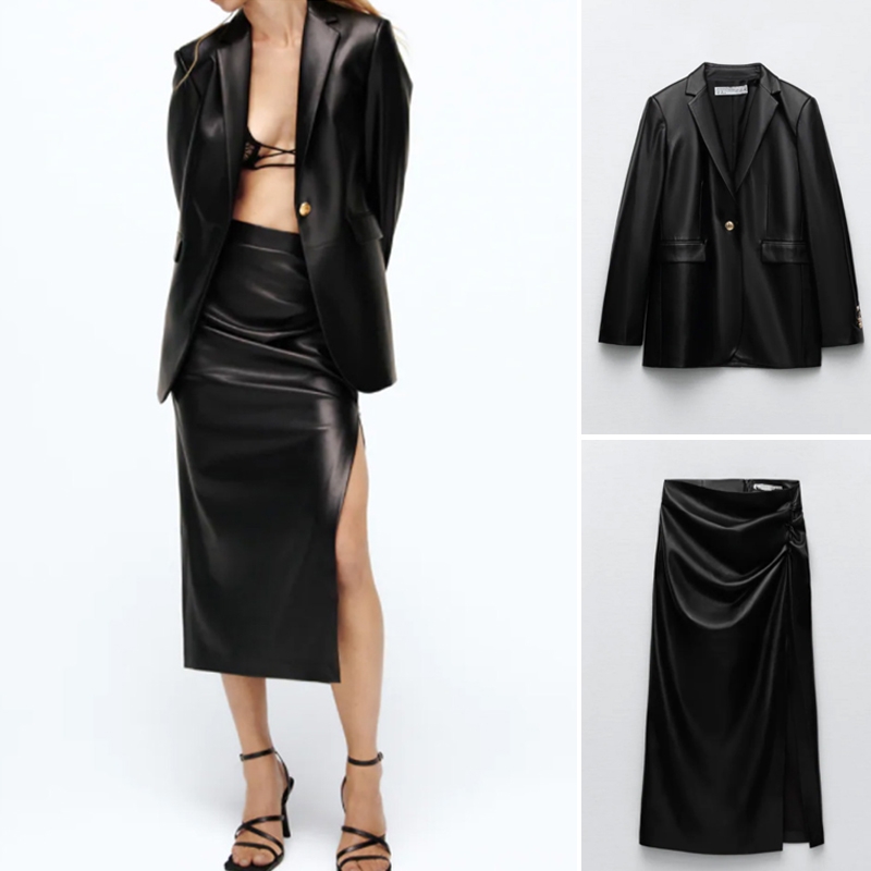 LX9532 - Bộ vest nữ 2CT gồm áo vest và chân váy mùa thu hàng nhập - giá