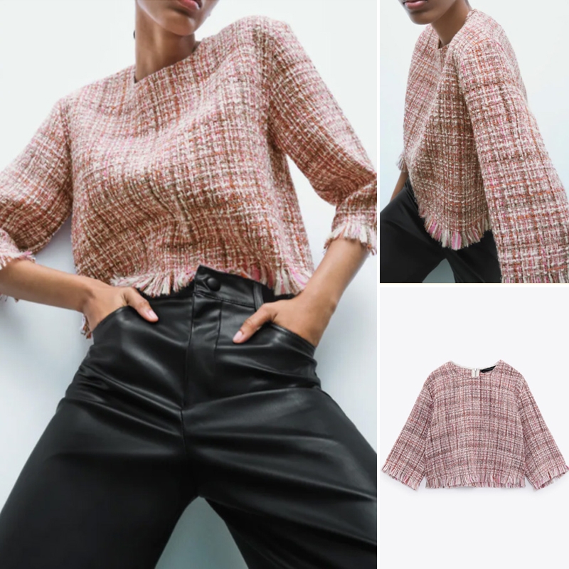 Chân Váy Tweed Tua Rua Đen #30 Chân Váy Tweed Tua Rua Đen