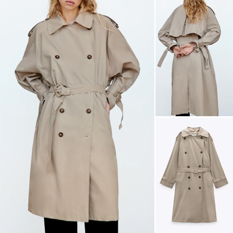 Áo măng tô nữ dáng dài chất kaki - áo trench coat dáng dài nữ thắt đai 115  | Shopee Việt Nam