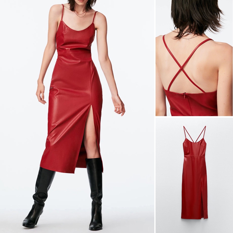 Váy đỏ dài hai dây nơ phía sau LANE JT – Hizu Dress Up