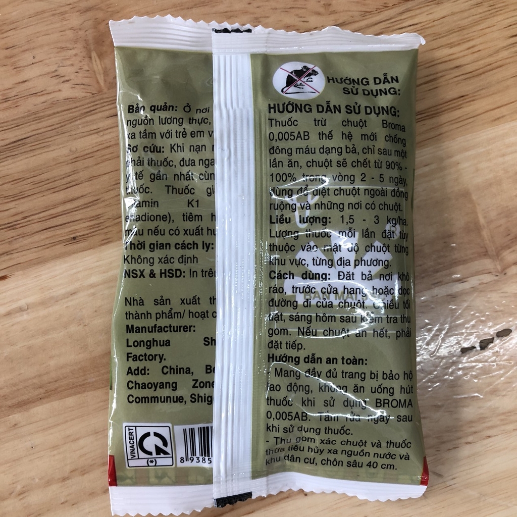 Combo 5 gói Thuốc diệt chuột Broma 0,005 AB hiệu quả cao (gói 50g)