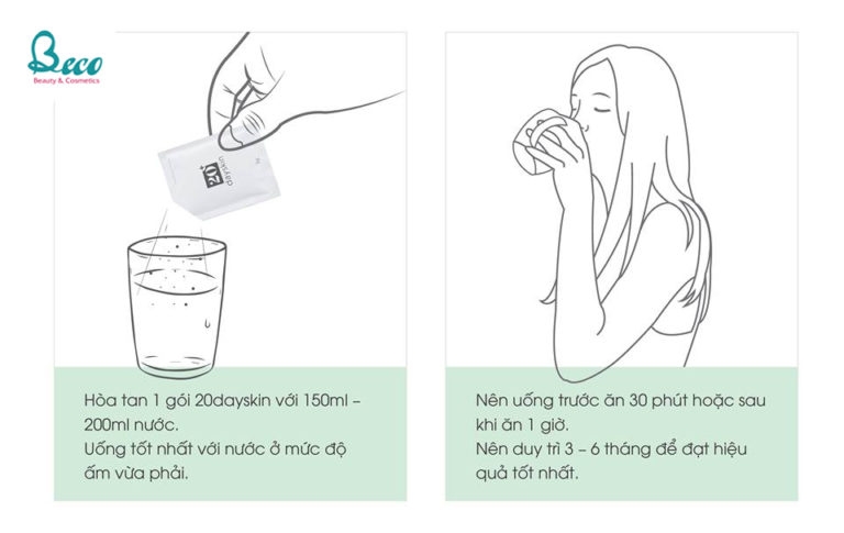 Gói Uống Trắng Da 20 Day Skin - Đánh Thức Làn Da