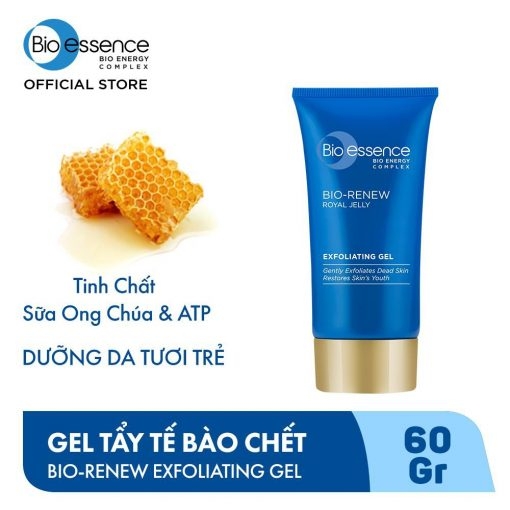 Gel Tẩy Tế Bào Chết Bio-essence Tinh Chất Sữa Ong Chúa 60g Bio-Essence Renew Exfoliating Gel