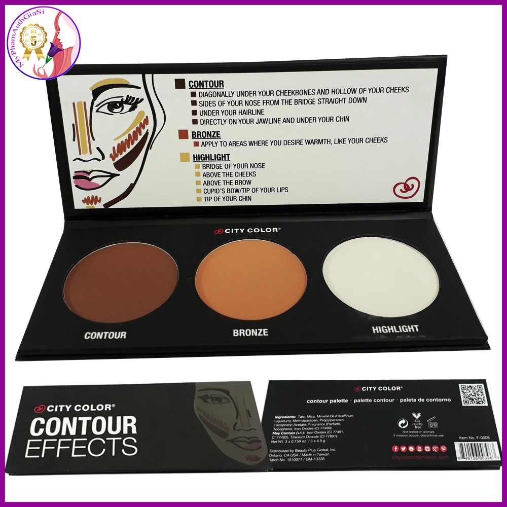 Phấn Tạo Khối 3 Ô City Color Contour Effects Palette