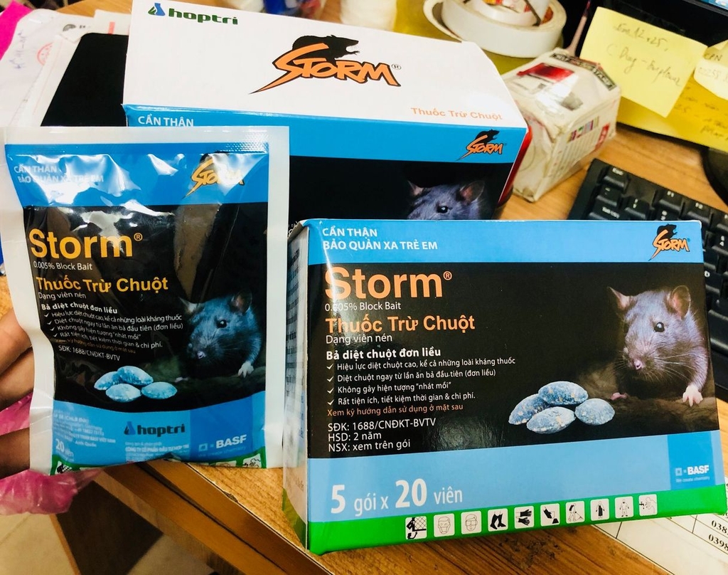 Thuốc Diệt Chuột Sinh Học Storm Thế Hệ Mới Flocoumafen 0.005% (20 Viên)
