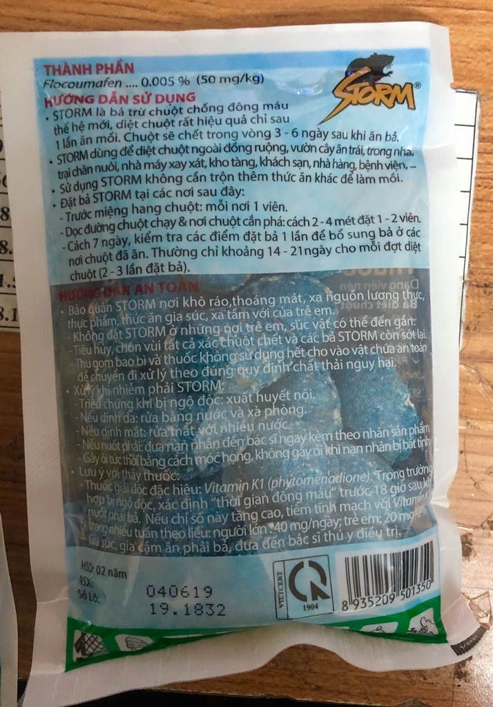 Thuốc Diệt Chuột Sinh Học Storm Thế Hệ Mới Flocoumafen 0.005% (20 Viên)