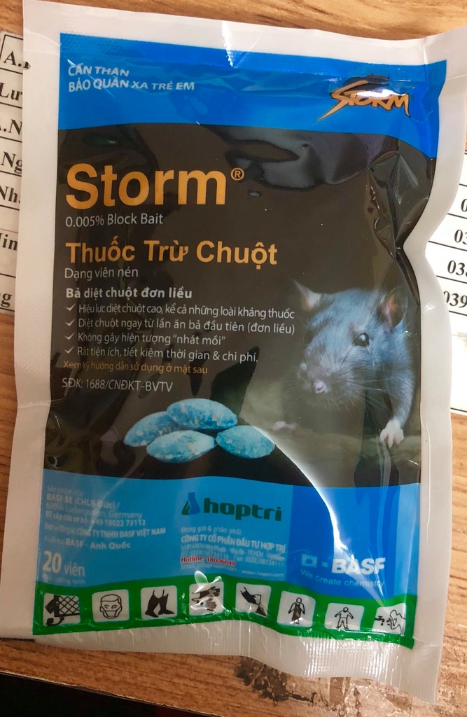 Thuốc Diệt Chuột Sinh Học Storm Thế Hệ Mới Flocoumafen 0.005% (20 Viên)