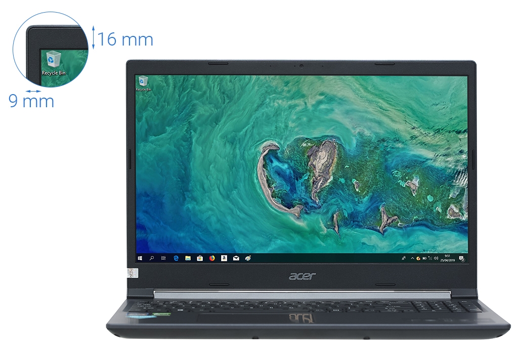Laptop Acer Aspire 7 A715 75G 52S5 i5 9300H/8GB/512GB/4GB GTX1650Ti/Balo/Win10 (NH.Q85SV.002)