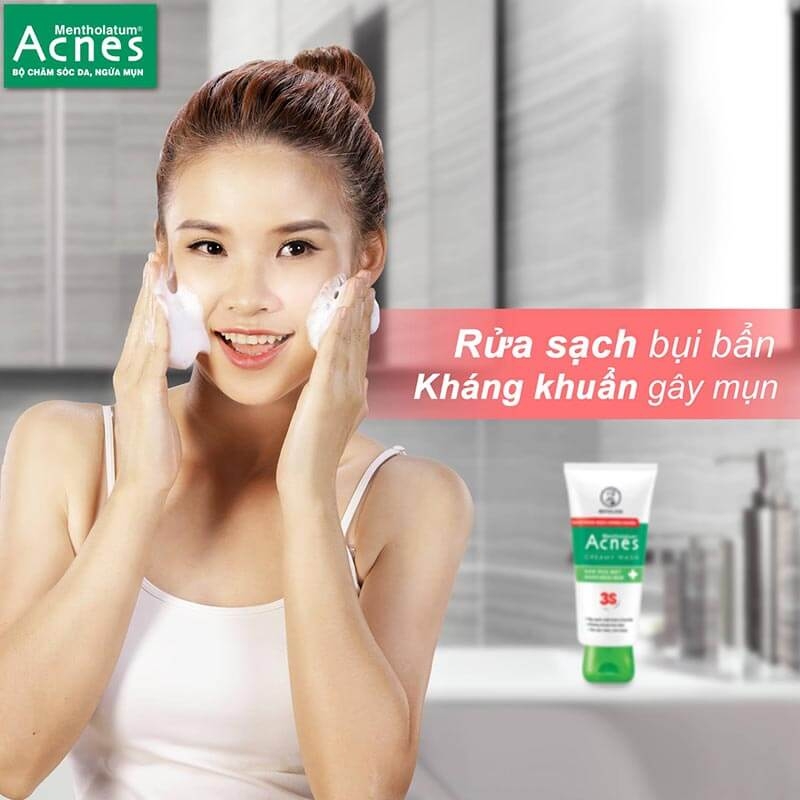 Kem Rửa Mặt Acnes Giúp Ngừa Mụn 50g Creamy Wash