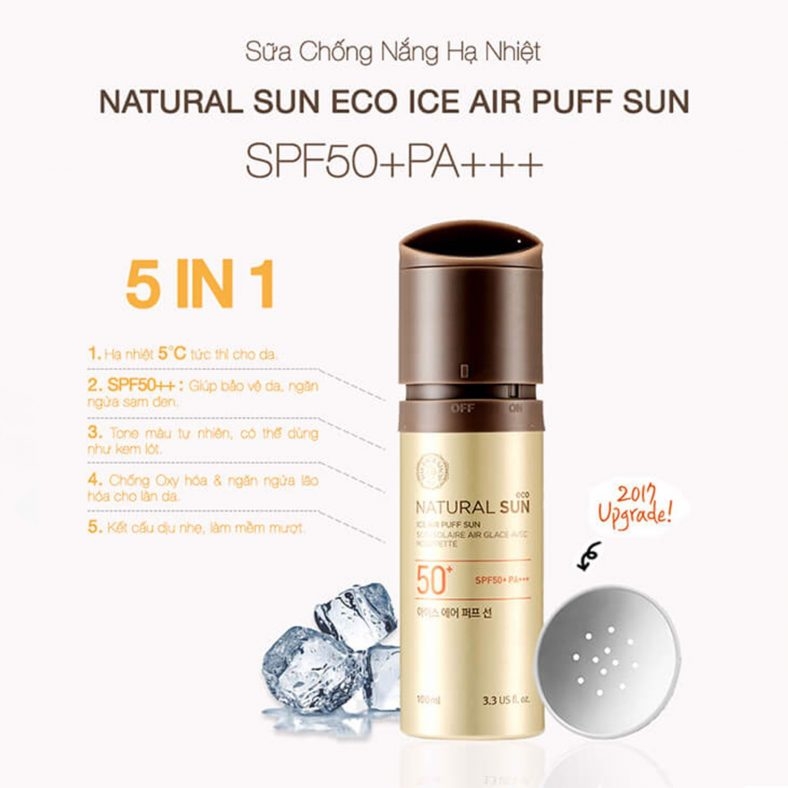 Kem Chống Nắng Natural Sun Eco Ice Air Puff Sun SPF50+ PA+++