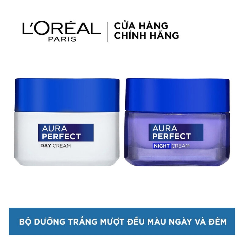 Combo Kem Dưỡng L'Oréal Làm Sáng Da Ngày Và Đêm 50mlx2 White Perfect Day & Night Cream