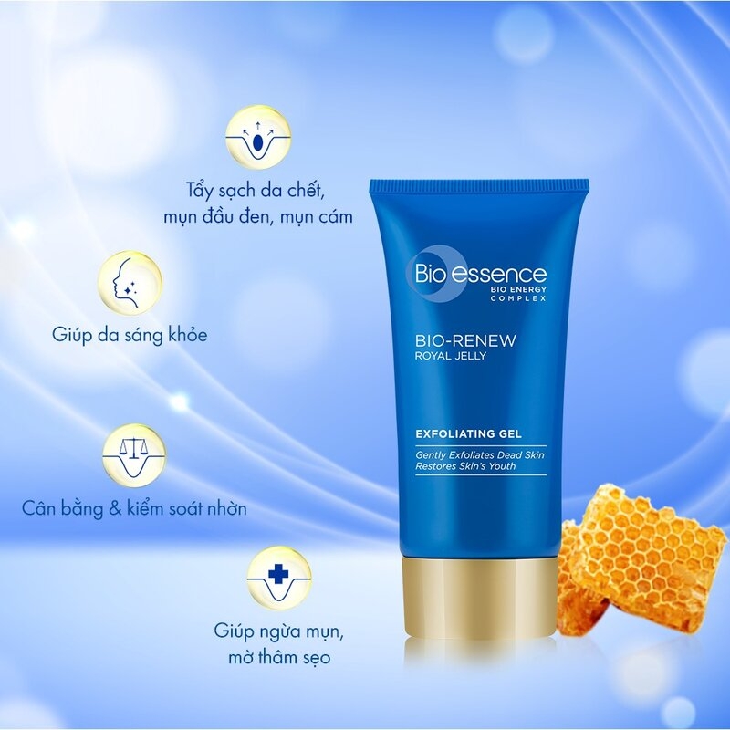 Gel Tẩy Tế Bào Chết Bio-essence Tinh Chất Sữa Ong Chúa 60g Bio-Essence Renew Exfoliating Gel