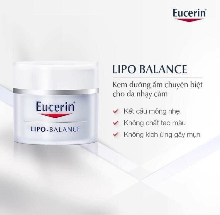 Kem Dưỡng Ẩm Eucerin Dành Cho Da Khô, Da Nhạy Cảm 50ml Lipo Balance