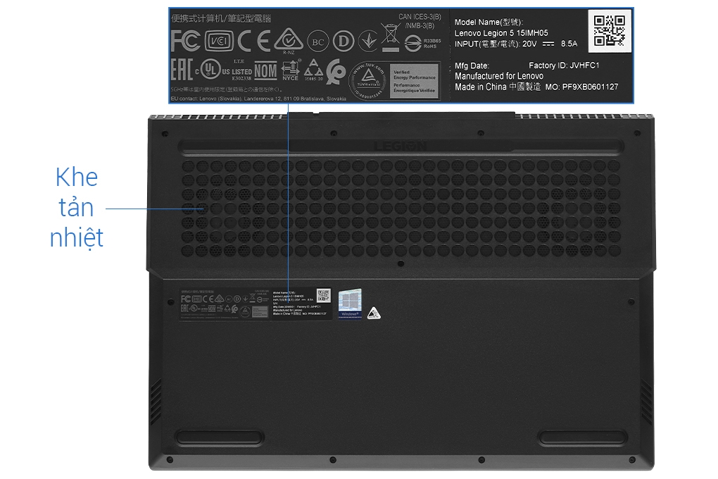 Laptop Lenovo Legion 5 15IMH05 i7 10750H/8GB/256GB+1TB/120Hz/4GB GTX1650/Win10 (82AU0051VN)