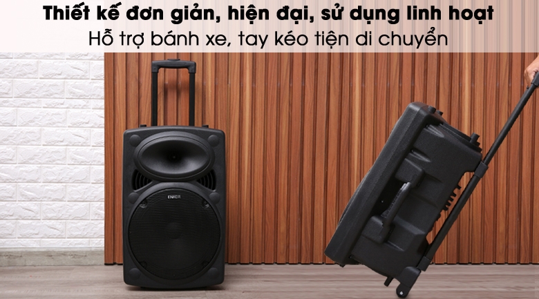 Loa Kéo Bluetooth Karaoke Enkor L1218K Đen 16W