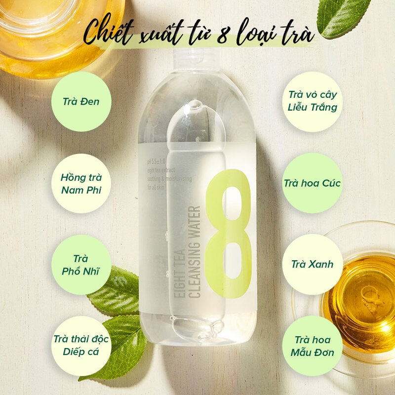 Nước Tẩy Trang B.O.M Từ 8 Loại Trà 500ml Eight Tea Cleansing Water