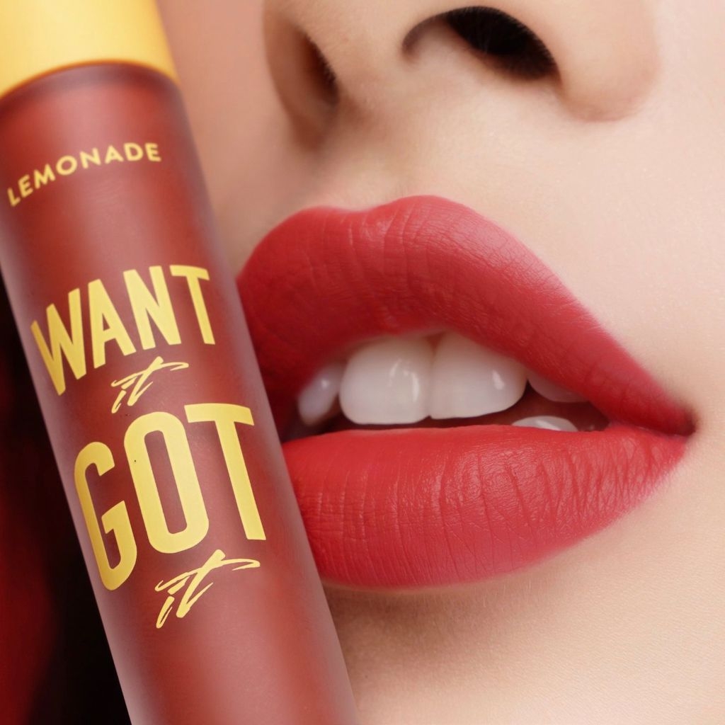 Son Kem Lì Nhẹ Môi LEMONADE Màu Đỏ Hồng Đất I Want 03 5g