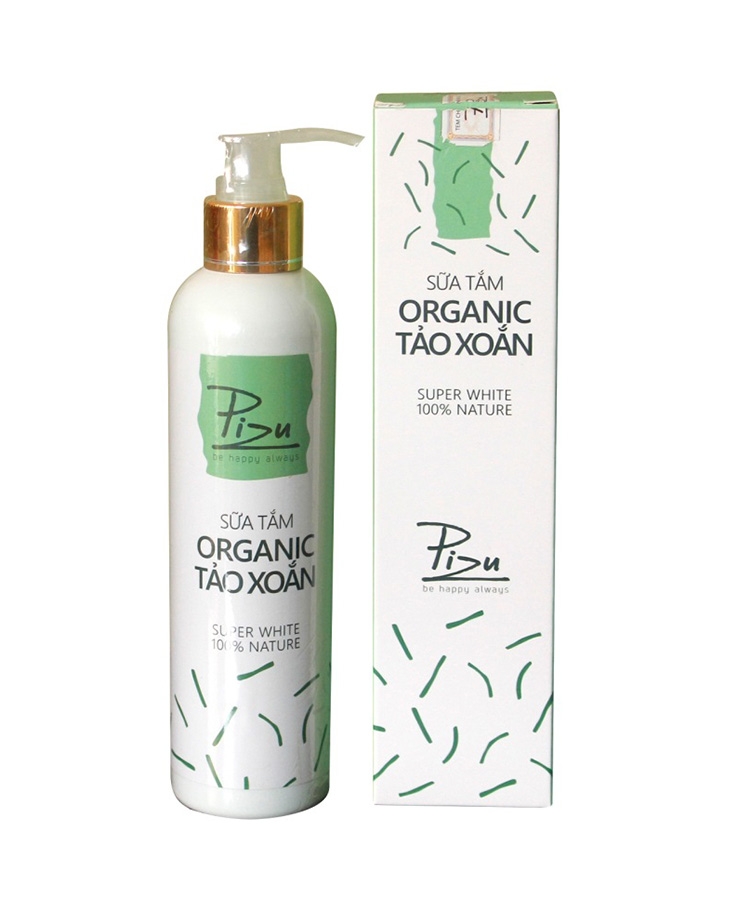 Sữa Tắm Trắng Da - Organic Tảo Xoắn Pizu 300ml