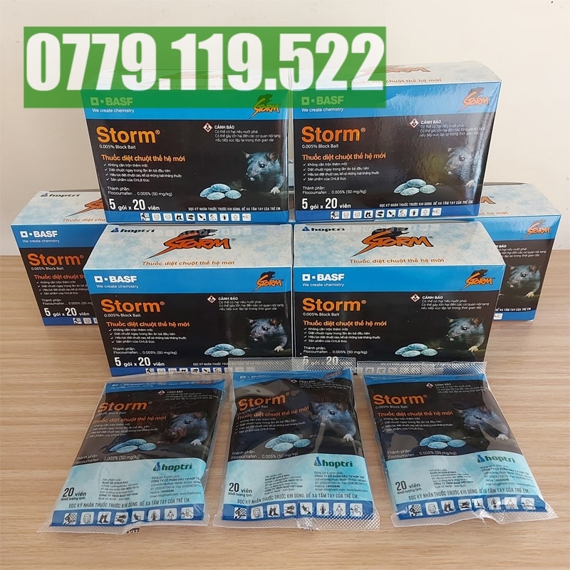 Thuốc Diệt Chuột Sinh Học Storm Thế Hệ Mới Flocoumafen 0.005% (20 Viên)