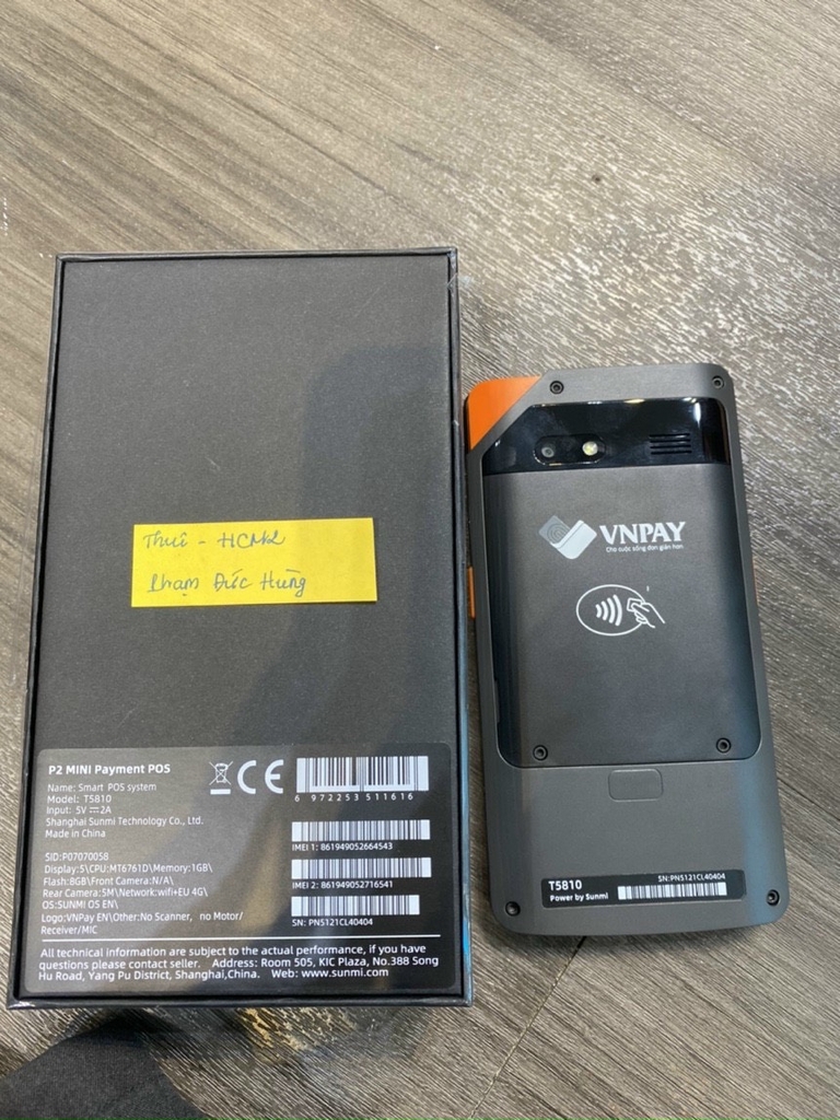 Máy Pos Quẹt Thẻ Cầm Tay P2 Mini - VNPAY