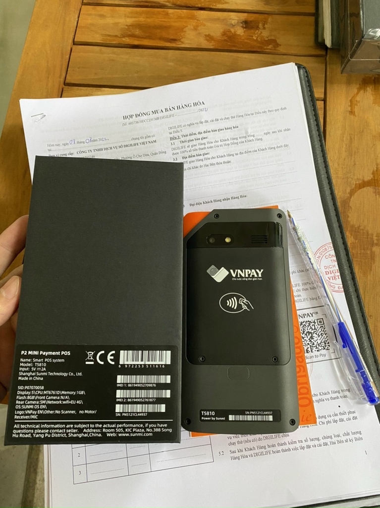 Máy Pos Quẹt Thẻ Cầm Tay P2 Mini - VNPAY