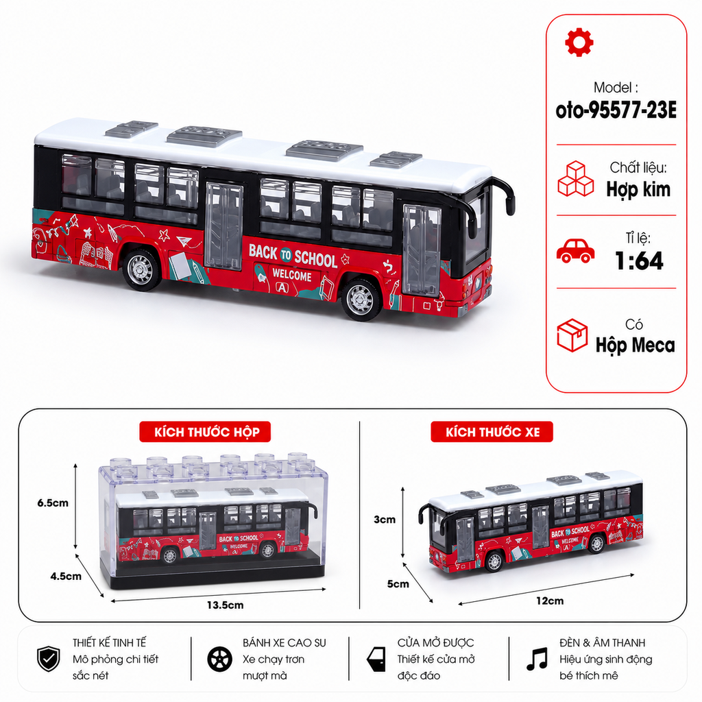Mô Hình Xe Khách Chở Người -  tỉ lệ 1:64 chất liệu hợp kim - SKU : oto-95577-23E - ( VAT : 103-01-20 ) - K157-T2-S9