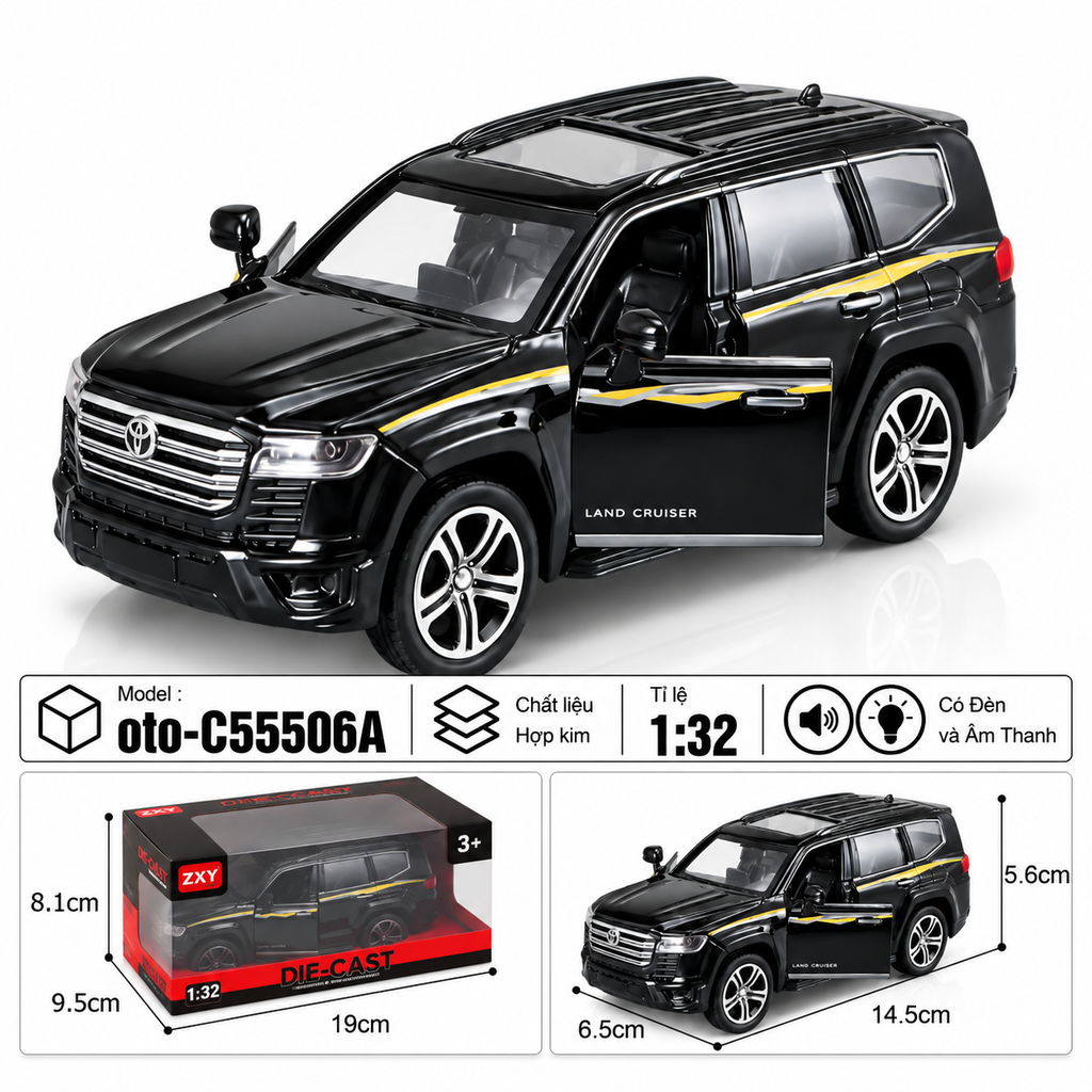 Xe thể thao nhiều màu sắc chất liệu hợp kim , Có Đèn và Âm Thanh , tỉ lệ 1:32 : SKU : oto-C55506A ( Vat : 103-01-60 )
