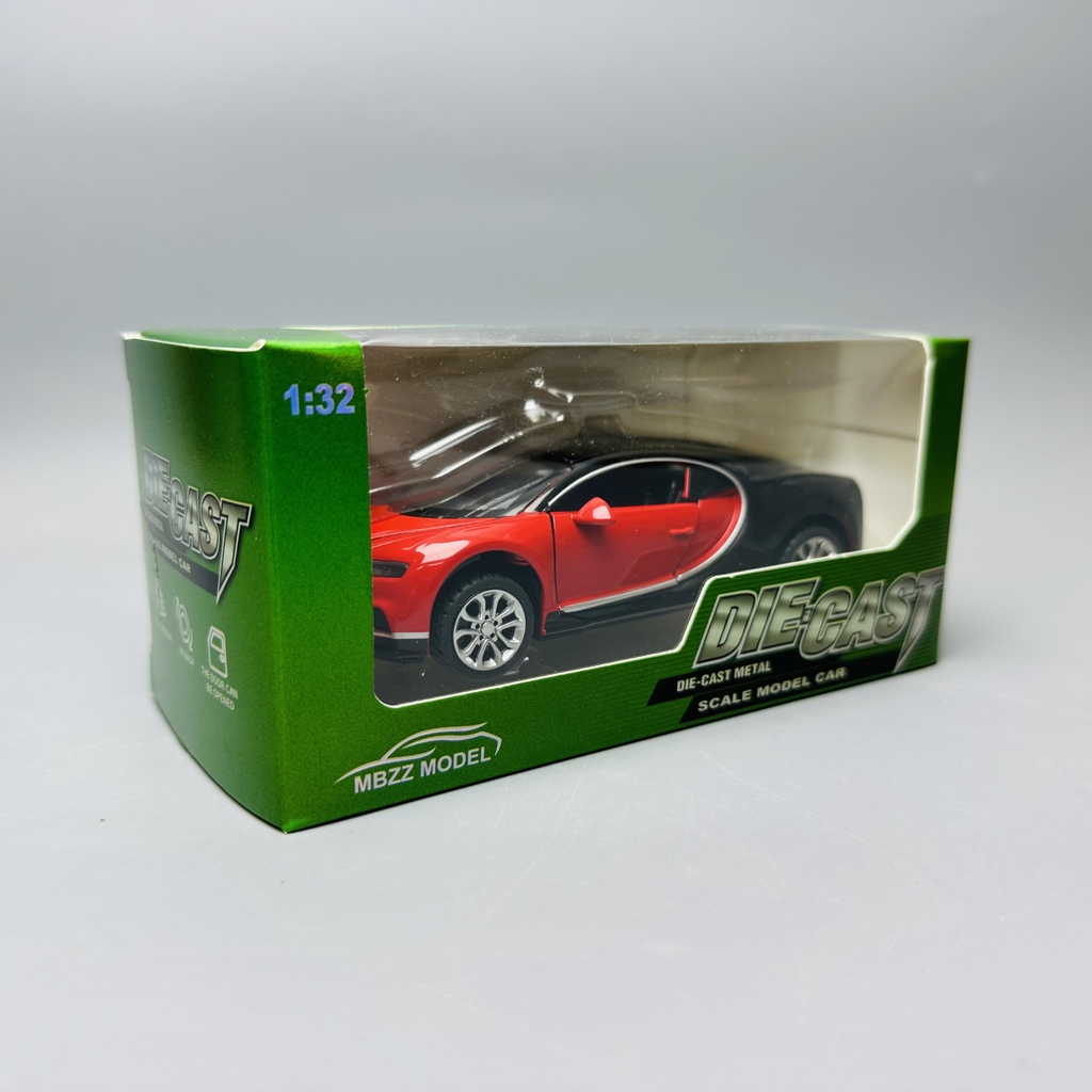 Mô Hình xe Bugati đen đỏ tỉ lệ 1:32 Hợp kim có thể mở cửa - bánh sau chạy cót - Dài 12.5cm - rộng 6cm - cao 3cm nặng : 200gram - FULL BOX : box màu SKU : oto206 - K68-T2-S2