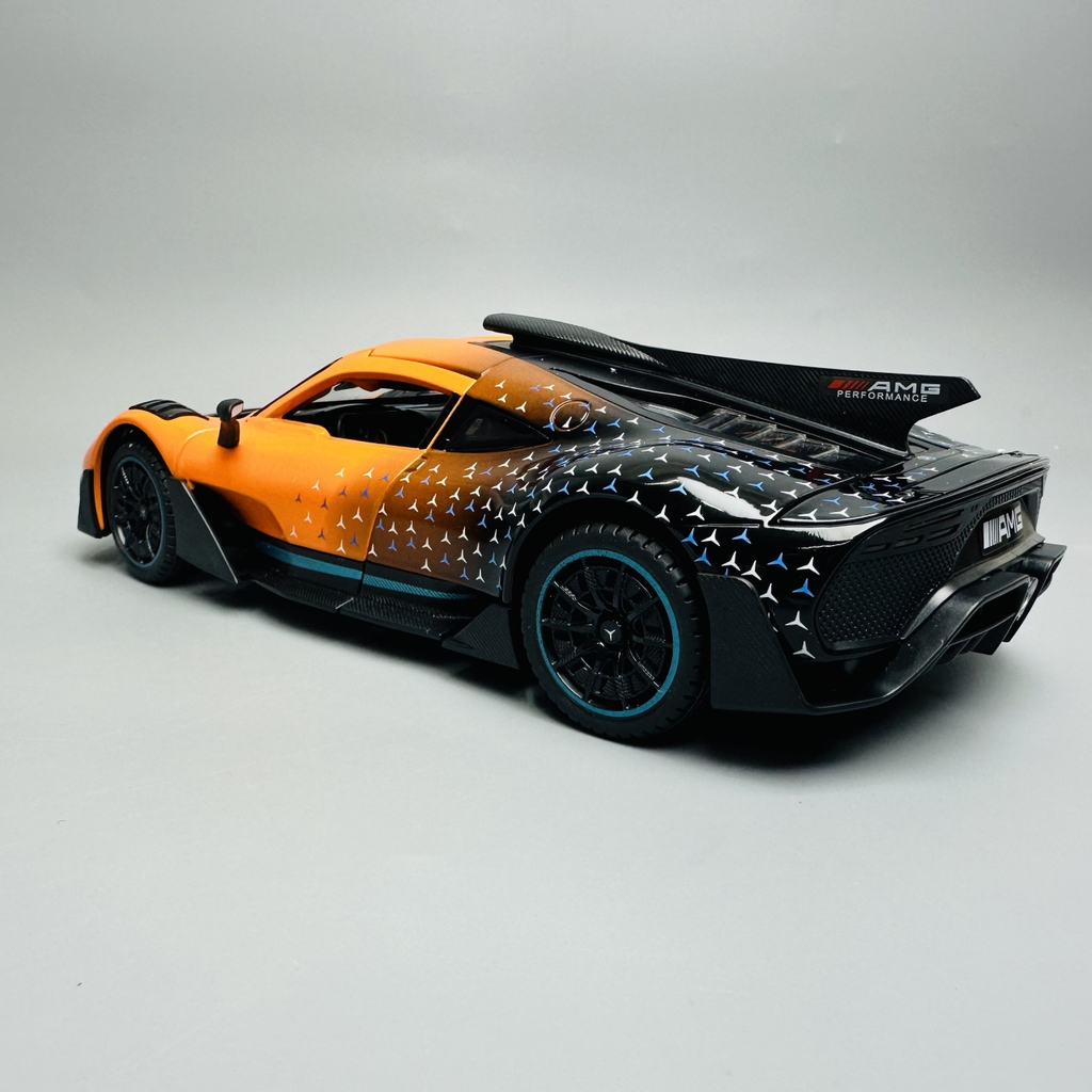 Mô Hình Xe Mercedes AMG ONE cam 1 :24 Hợp kim - Có tiếng - đèn pha sáng - Dài 21cm - rộng 9cm - cao 5cm - nặng ~ 1000gram - FULL BOX : box màu SKU : oto241 n3-k6-t2-s3