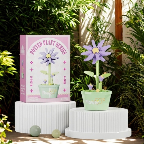 Combo 3 bộ Lắp Ghép Lego hoa cúc vạn thọ màu tím - 61 hạt - Full Box - Sku : LG-W1504-07 - (VAT 001-C3-11) - K115-T2-S7