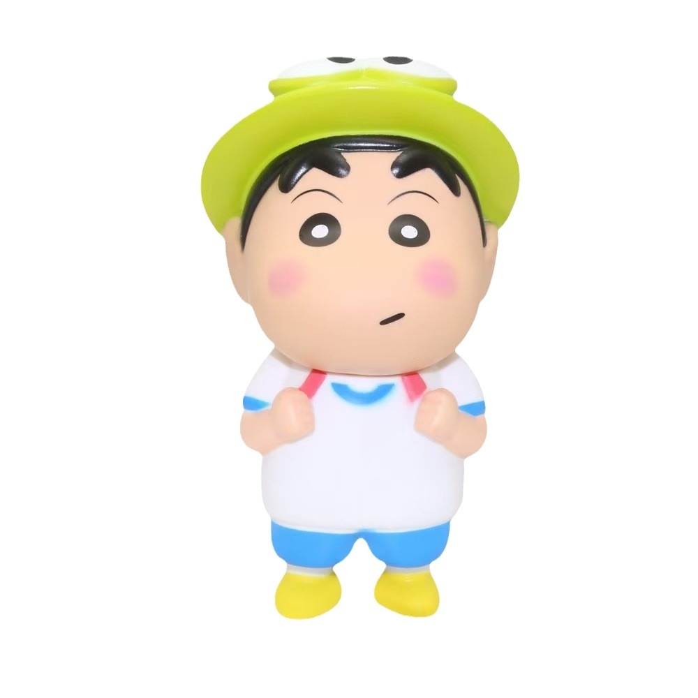 Hàng Rỗng Nhẹ - Mô Hình Em Bé Trai mũ ếch đi học dáng đứng - Cao : 18cm - Nặng 300gram - No Box - (VAT : G873-84) K88-t2-s7