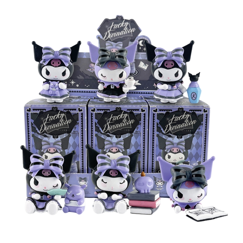 Mô Hình Kuromi bộ 6 hộp kuromi bản B - Cao 6-7cm - Nặng 500gram - Bọc Túi Opp - Hộp Màu - N3-K34-T1–S2