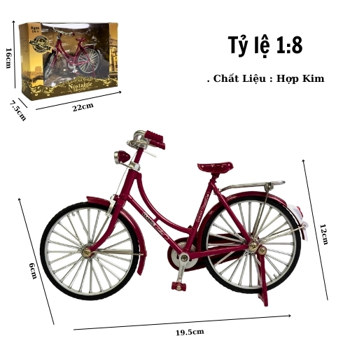 Mô Hình xe đạp cổ tỉ lệ 1:8 - Dài 19.5cm - rộng 5cm - cao 12cm - nặng : 200gram - FULL BOX . SKU : XYB2028 - (VAT: 003-04-40)