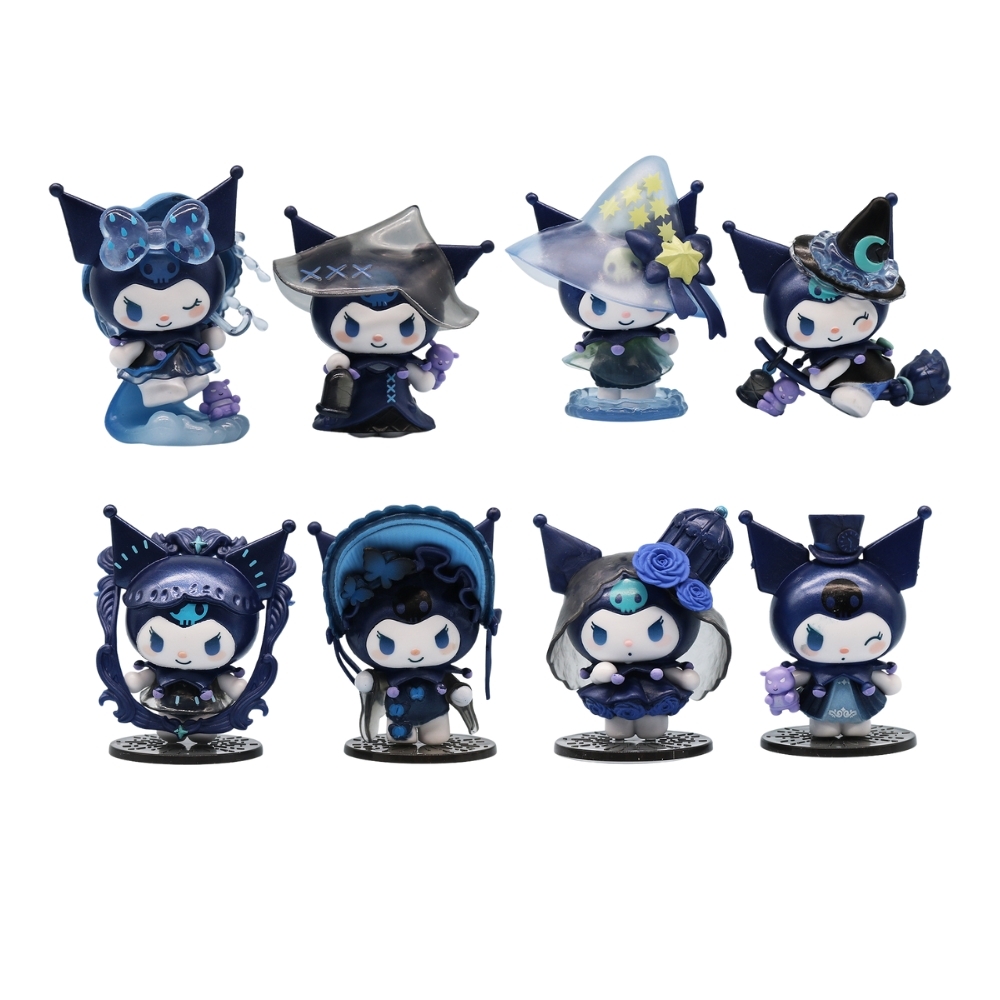 Hàng Cao Cấp - Mô hình kuromi Bộ 8 Melody Gemini Pudding Dog Cinnamon Dog Kuromi có đế - cao 7.5 - 9cm - Nặng 500gram - box màu - K28-T1-S6