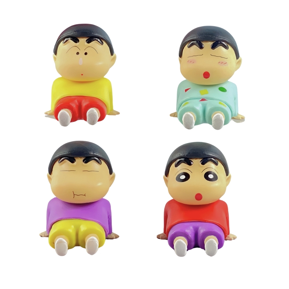 ( Giá 1 con - Bộ 4 con - Đặt Số Lượng 4 ) - Mô Hình bộ 4 Shin dáng ngồi - Cao 14cm - nặng 300gram - Figure Cậu Bé Bút Chì - bọc túi OPP - No Box- (VAT G873-79)-K23-T1-S6